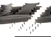 Canapea 2 locuri cu perne Silvery, Mauro Ferretti, 133x68x69 cm, lemn de pin/catifea, gri/argintiu