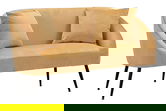 Canapea 2 locuri cu perne Browy, Mauro Ferretti, 137x69x79 cm, lemn de pin/poliester, maro/negru