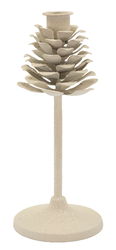 Suport lumanare Dune Pigna, Mauro Ferretti, 9.5x22.5 cm, fier, crem