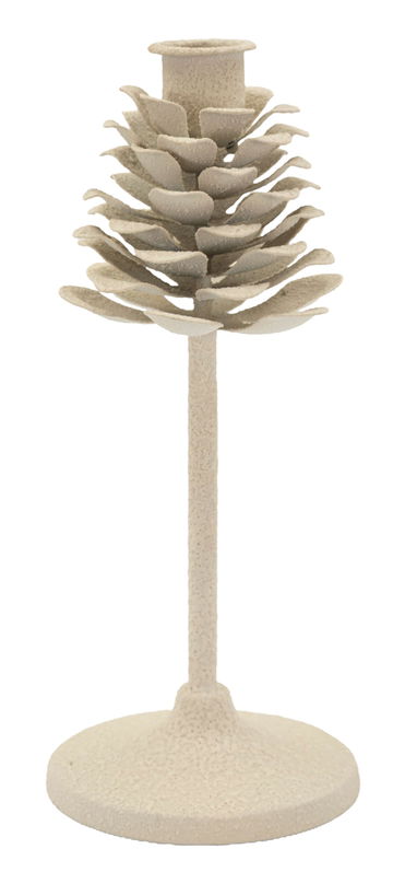 Suport lumanare Dune Pigna, Mauro Ferretti, 9.5x22.5 cm, fier, crem