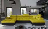 Coltar extensibil dreapta 5 locuri ELTAP, Edr-46, Eduardo, 337x205x88 cm, lemn/poliester, galben/negru