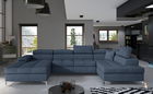 Coltar extensibil dreapta 5 locuri ELTAP, Edr-48, Eduardo, 337x205x88 cm, lemn/poliester, albastru