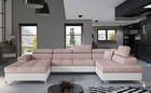 Coltar extensibil dreapta 5 locuri ELTAP, Edr-49, Eduardo, 337x205x88 cm, lemn/poliester, roz deschis/alb