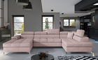 Coltar extensibil dreapta 5 locuri ELTAP, Edr-50, Eduardo, 337x205x88 cm, lemn/poliester, roz deschis