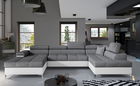 Coltar extensibil dreapta 5 locuri ELTAP, Edr-52, Eduardo, 337x205x88 cm, lemn/poliester, gri inchis/alb