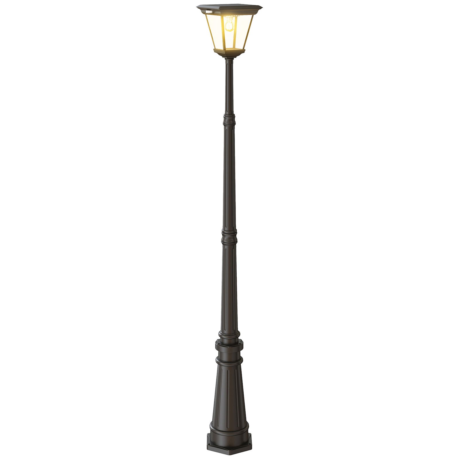 Outsunny Lampadar de Exterior cu Energie Solară cu Senzor PIR Negru | Aosom Romania