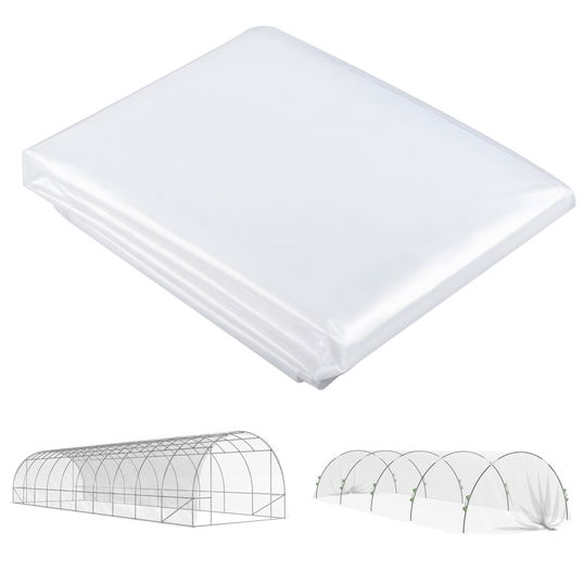 Outsunny Acoperiș pentru Seră 6x10m din PP Anti UV și Impermeabil Transparent | Aosom Romania