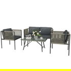 Outsunny Set de Exterior din Rattan 2 Fotolii, Canapea și Măsuță Gri | Aosom Romania