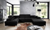 Coltar extensibil stanga 5 locuri ELTAP, Edr-93, Eduardo, 337x205x88 cm, lemn/poliester, negru