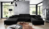 Coltar extensibil dreapta 5 locuri ELTAP, Edr-94, Eduardo, 337x205x88 cm, lemn/poliester, negru