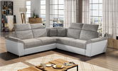 Coltar extensibil 5 locuri ELTAP, Fed-01, Federico, 266x266x102 cm, lemn/poliester, gri/alb