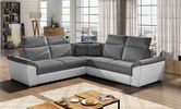 Coltar extensibil 5 locuri ELTAP, Fed-10, Federico, 266x266x102 cm, lemn/poliester, gri inchis/alb
