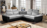 Coltar extensibil 5 locuri ELTAP, Fed-11, Federico, 266x266x102 cm, lemn/poliester, gri deschis/negru