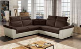Coltar extensibil 5 locuri ELTAP, Fed-13, Federico, 266x266x102 cm, lemn/poliester, maro inchis/bej deschis