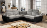 Coltar extensibil 5 locuri ELTAP, Fed-18, Federico, 266x266x102 cm, lemn/poliester, gri/negru