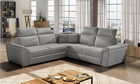 Coltar extensibil 5 locuri ELTAP, Fed-23, Federico, 266x266x102 cm, lemn/poliester, gri deschis