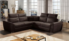 Coltar extensibil 5 locuri ELTAP, Fed-27, Federico, 266x266x102 cm, lemn/poliester, maro inchis