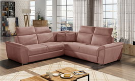 Coltar extensibil 5 locuri ELTAP, Fed-29, Federico, 266x266x102 cm, lemn/poliester, roz inchis
