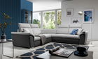 Coltar extensibil 5 locuri ELTAP, Fed-36, Federico, 266x266x102 cm, lemn/poliester, gri deschis/gri inchis