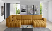 Coltar extensibil dreapta 6 locuri ELTAP, RT-45NU, Bonito, 350x175x92 cm, lemn/poliester, mustar