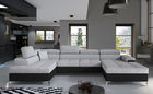 Coltar extensibil stanga 5 locuri ELTAP, Edr-01, Eduardo, 337x205x88 cm, lemn/poliester, gri/negru