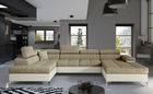 Coltar extensibil stanga 5 locuri ELTAP, Edr-02, Eduardo, 337x205x88 cm, lemn/poliester, bej/crem