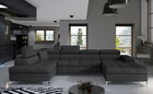 Coltar extensibil stanga 5 locuri ELTAP, Edr-05, Eduardo, 337x205x88 cm, lemn/poliester, gri inchis