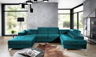Coltar extensibil dreapta 5 locuri ELTAP, Edr-106, Eduardo, 337x205x88 cm, lemn/poliester, turcoaz