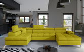 Coltar extensibil stanga 5 locuri ELTAP, Edr-18, Eduardo, 337x205x88 cm, lemn/poliester, galben