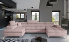 Coltar extensibil stanga 5 locuri ELTAP, Edr-21, Eduardo, 337x205x88 cm, lemn/poliester, roz deschis
