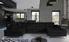 Coltar extensibil stanga 5 locuri ELTAP, Edr-24, Eduardo, 337x205x88 cm, lemn/poliester, negru