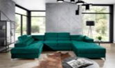 Coltar extensibil stanga 5 locuri ELTAP, Edr-28, Eduardo, 337x205x88 cm, lemn/poliester, verde