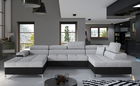 Coltar extensibil dreapta 5 locuri ELTAP, Edr-30, Eduardo, 337x205x88 cm, lemn/poliester, gri/negru