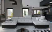 Coltar extensibil dreapta 5 locuri ELTAP, Edr-30, Eduardo, 337x205x88 cm, lemn/poliester, gri/negru