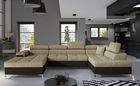 Coltar extensibil dreapta 5 locuri ELTAP, Edr-32, Eduardo, 337x205x88 cm, lemn/poliester, bej/maro inchis