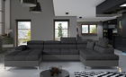 Coltar extensibil dreapta 5 locuri ELTAP, Edr-33, Eduardo, 337x205x88 cm, lemn/poliester, gri inchis/gri