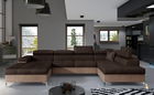 Coltar extensibil dreapta 5 locuri ELTAP, Edr-37, Eduardo, 337x205x88 cm, lemn/poliester, maro inchis/maro deschis