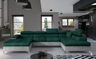 Coltar extensibil dreapta 5 locuri ELTAP, Edr-39, Eduardo, 337x205x88 cm, lemn/poliester, verde inchis/gri