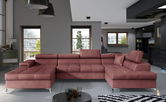 Coltar extensibil dreapta 5 locuri ELTAP, Edr-42, Eduardo, 337x205x88 cm, lemn/poliester, roz inchis