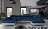 Coltar extensibil dreapta 5 locuri ELTAP, Edr-43, Eduardo, 337x205x88 cm, lemn/poliester, albastru inchis/gri