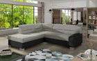 Coltar extensibil stanga 4 locuri ELTAP, BR05, Bergen, 247x214x83 cm, lemn/poliester, gri deschis/negru