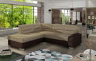 Coltar extensibil stanga 4 locuri ELTAP, BR08, Bergen, 247x214x83 cm, lemn/poliester, bej/maro inchis
