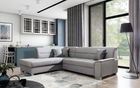 Coltar extensibil stanga 4 locuri ELTAP, BR20, Bergen, 247x214x83 cm, lemn/poliester, gri deschis