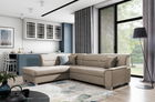 Coltar extensibil stanga 4 locuri ELTAP, BR36, Bergen, 247x214x83 cm, lemn/poliester, maro deschis