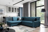 Coltar extensibil stanga 4 locuri ELTAP, BR48, Bergen, 247x214x83 cm, lemn/poliester, albastru