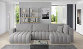 Coltar extensibil stanga 6 locuri ELTAP, LT-03NU, Bonito, 350x175x92 cm, lemn/poliester, gri deschis