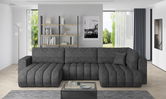 Coltar extensibil stanga 6 locuri ELTAP, LT-05LE, Bonito, 350x175x92 cm, lemn/poliester, gri inchis