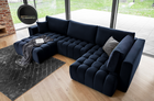 Coltar extensibil stanga 6 locuri ELTAP, LT-40LO, Bonito, 350x175x92 cm, lemn/poliester, albastru inchis