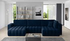 Coltar extensibil stanga 6 locuri ELTAP, LT-40VE, Bonito, 350x175x92 cm, lemn/poliester, albastru inchis
