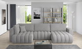 Coltar extensibil dreapta 6 locuri ELTAP, RT-03NU, Bonito, 350x175x92 cm, lemn/poliester, gri deschis